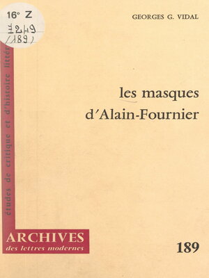 cover image of Les masques, d'Alain-Fournier